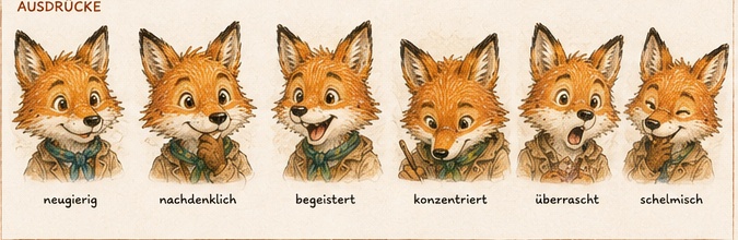 Theo mit verschiedenen Gesichtsausdrücken