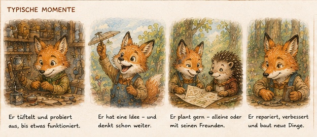 Theo beim Tüfteln, Planen und gemeinsamen Arbeiten
