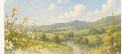 Frühlingslandschaft im Tal